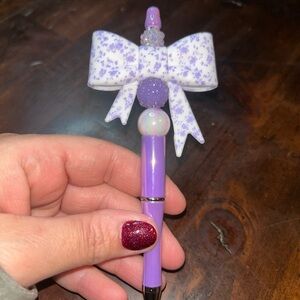 Purple Floral Bow Pen